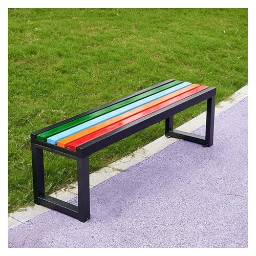 ZCXMNL Möbel Gartenbank Outdoor Holz 100% Massivholz Extra Dicke Kronenbank Balkon Terrassenmöbel(Colored Black,120x40x45cm) von ZCXMNL