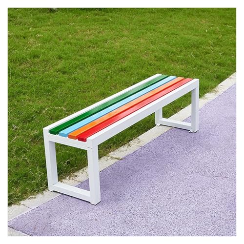 ZCXMNL Möbel Gartenbank Outdoor Holz 100% Massivholz Extra Dicke Kronenbank Balkon Terrassenmöbel(Colored White,100x40x45cm) von ZCXMNL