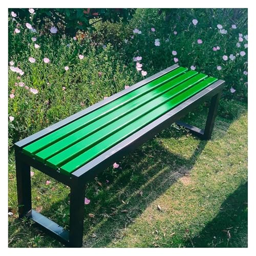 ZCXMNL Möbel Gartenbank Outdoor Holz 100% Massivholz Extra Dicke Kronenbank Balkon Terrassenmöbel(Green Black,120x40x45cm) von ZCXMNL