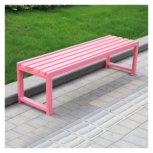 ZCXMNL Möbel Gartenbank Outdoor Holz 100% Massivholz Extra Dicke Kronenbank Balkon Terrassenmöbel(Pink,150x40x45cm) von ZCXMNL