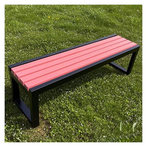 ZCXMNL Möbel Gartenbank Outdoor Holz 100% Massivholz Extra Dicke Kronenbank Balkon Terrassenmöbel(Pink Black,100x40x45cm) von ZCXMNL