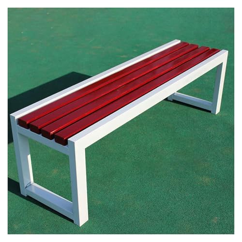 ZCXMNL Möbel Gartenbank Outdoor Holz 100% Massivholz Extra Dicke Kronenbank Balkon Terrassenmöbel(Red White,100x40x45cm) von ZCXMNL