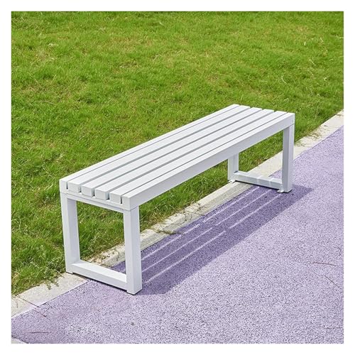 ZCXMNL Möbel Gartenbank Outdoor Holz 100% Massivholz Extra Dicke Kronenbank Balkon Terrassenmöbel(White,120x40x45cm) von ZCXMNL