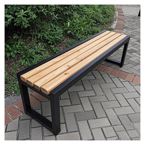 ZCXMNL Möbel Gartenbank Outdoor Holz 100% Massivholz Extra Dicke Kronenbank Balkon Terrassenmöbel(Wood Black,150x40x45cm) von ZCXMNL