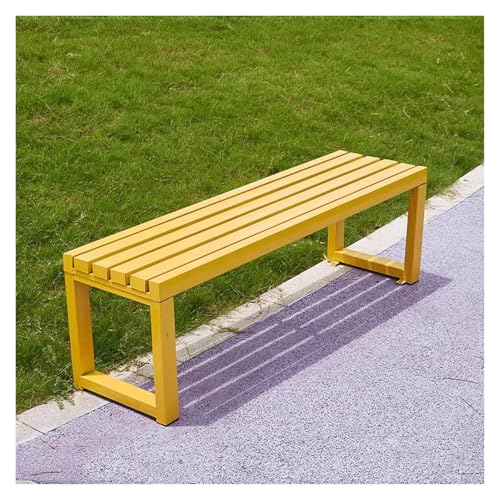 ZCXMNL Möbel Gartenbank Outdoor Holz 100% Massivholz Extra Dicke Kronenbank Balkon Terrassenmöbel(Yellow,100x40x45cm) von ZCXMNL