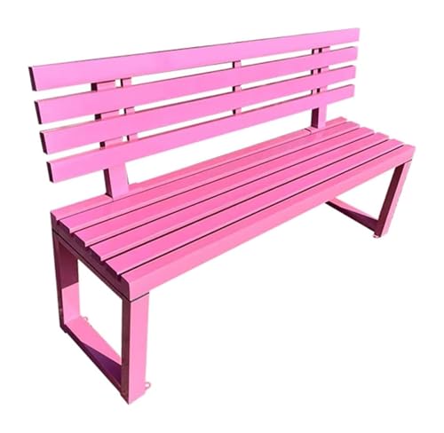 ZCXMNL Parkbank Mit Rückenlehne, Park-Terrassensitz, Gartenbänke, Sitzmöbel for Den Außenbereich, Wetterfest, Sonnenschutz Und Rostfrei(Pink,150x40x80cm) von ZCXMNL