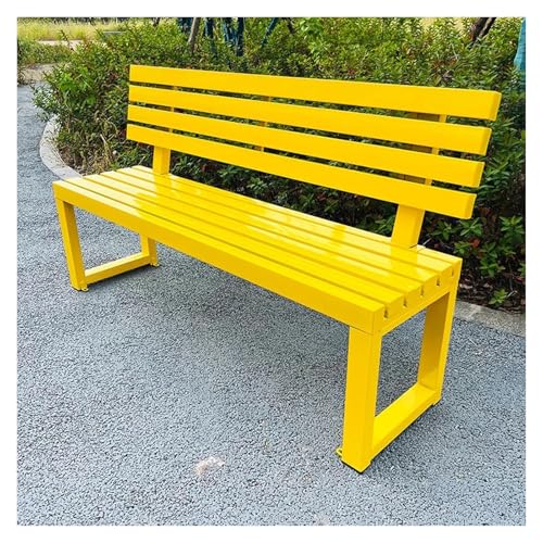 ZCXMNL Parkbank Mit Rückenlehne, Park-Terrassensitz, Gartenbänke, Sitzmöbel for Den Außenbereich, Wetterfest, Sonnenschutz Und Rostfrei(Yellow,120x40x80cm) von ZCXMNL