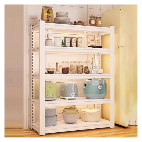 ZCXMNL Schwerlastregal 5-stufiges Metallregal, 160 Cm/183 cm Hohe, Verstellbare Garagenregale, Industrielles Nutzregal for Den Garagenlagerkeller, Schraubenlose Montage(80x30x183cm) von ZCXMNL