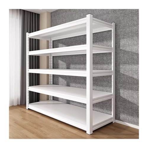 ZCXMNL Schwerlastregal 5-stufiges Metallregal, 160 Cm/183 cm Hohe, Verstellbare Garagenregale, Industrielles Nutzregal for Den Garagenlagerkeller, Schraubenlose Montage(80x50x160cm) von ZCXMNL