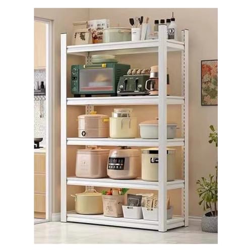 ZCXMNL Schwerlastregal 5-stufiges Metallregal, 160 Cm/183 cm Hohe, Verstellbare Garagenregale, Industrielles Nutzregal for Den Garagenlagerkeller, Schraubenlose Montage(80x50x183cm) von ZCXMNL