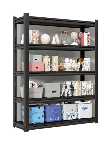ZCXMNL Schwerlastregal 5-stufiges Metallregal, Robustes, Verstellbares Lagerregal, Schraubenlose Montage, Industrielles Mehrzweckregal for Den Balkon Der Supermarktküche(130x50x160cm) von ZCXMNL