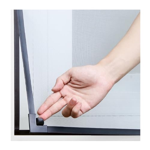 ZCXMNL Verstellbarer magnetischer Fensterschutz mit schwarzem Rahmen, Fiberglas-Netz, 50 Größen (90 x 180 cm) von ZCXMNL