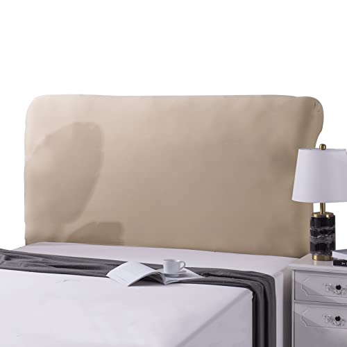 Kopfteilbezug 120 160 180 140 200 cm, Strecken Bettkopfteil Hussen for Gepolsterte-/Holz-/Leder Bett Kopfteil Abdeckung Rechteckiger/Leicht Abgerundeter Bett Staubdicht Schutzhülle(120-140cm,Braun1) von ZCXRYFL