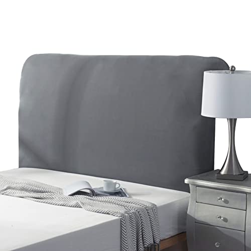 Kopfteilbezug 120 160 180 140 200 cm, Strecken Bettkopfteil Hussen for Gepolsterte-/Holz-/Leder Bett Kopfteil Abdeckung Rechteckiger/Leicht Abgerundeter Bett Staubdicht Schutzhülle(180-200cm,Grau1) von ZCXRYFL