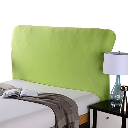 Kopfteilbezug 120 160 180 140 200 cm, Strecken Bettkopfteil Hussen for Gepolsterte-/Holz-/Leder Bett Kopfteil Abdeckung Rechteckiger/Leicht Abgerundeter Bett Staubdicht Schutzhülle(90-110cm,Grün1) von ZCXRYFL