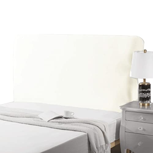 Kopfteilbezug 120 160 180 140 200 cm, Strecken Bettkopfteil Hussen for Gepolsterte-/Holz-/Leder Bett Kopfteil Abdeckung Rechteckiger/Leicht Abgerundeter Bett Staubdicht Schutzhülle(90-110cm,Weiß) von ZCXRYFL