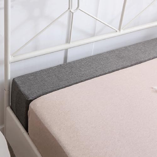 Leinen Bettbrücke Verbindungsstück, Doppel Einzel Bettlückenfüller Matratzenverlängerung Keilkissen für Kopfteil Füller für Matratzen-/Kopfteil-/Wandlücken, Waschbarer Bezug(180x15x15cm/70x6x6in,#1) von ZCXRYFL