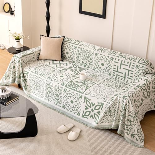 Sofabezug 1 2 3 4-Sitzer-Sofa üBerwurf Decke Cat Rebel Couch üBerzug Weiches Chenille L U Form Eck- Sofa Abdeckung Mehrzweck-MöBel Decken FüR Bett Stuhl Schultertuch Nickerchen(180X420cm,Green) von ZCXRYFL