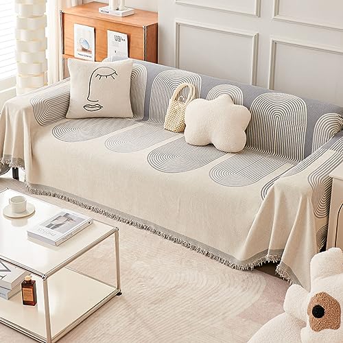 ZCXRYFL 1 2 3 4-Sitzer-Sofa üBerwurfdecke Mehrzweck Chenille Decken FüR Couch Sessel Bett Stuhl MöBel Hussen L Form Eck-Universal Sofa üBerzug Pet Rebel-Sofaschoner(180X230cm,Grey) von ZCXRYFL