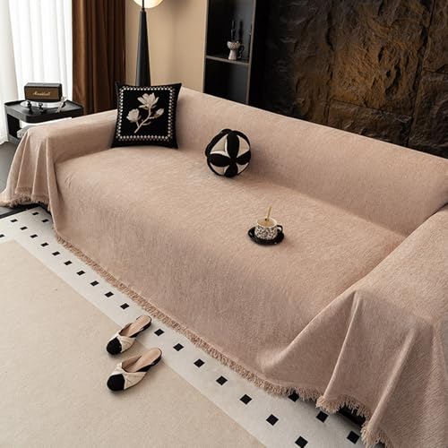 ZCXRYFL Couch üBerzug L/U-Form Sofabezug 1 2 3 4 Sitzer Chenille- Sofa ÜBerwurfe Decken Couch Chutz Mehrzweck-Sofa Decke FüR Haare Hund Katze Kratzer, Einfarbig Schlichter Stil(180X280cm,A) von ZCXRYFL