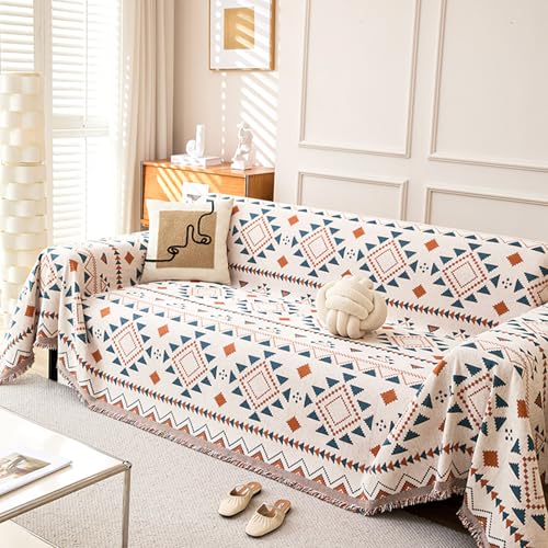 ZCXRYFL Einteiliger Couch üBerzug Mehrzweck Sofa üBerwurfe Decken FüR Lounge-Sessel 1 2 3 4 Sitzer Chenille Sofabezug L/U-Form Couch BezüGe Hause Luxus Sofaschutz Decke(180X460cm,Blue) von ZCXRYFL