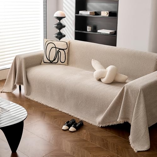 ZCXRYFL Mehrzweck Sofa Decken FüR Lounge-Sessel Sofabezug Im Schlichten KöPerstil 1/2/3/4 Sitzer Chenille Couch üBerzug L/U-Form Sofa üBerwurf Decke FüR Haare Hund Katze Kratzer(180X130cm,Coffee) von ZCXRYFL