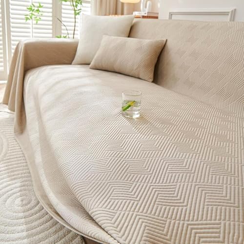 ZCXRYFL Sofa üBerwurfdecke FüR 1/2/3/4 Sitzer Leichter Atmungsaktiver Couch ÜBerwurfe Cat Rebellion L/U-Form Sofabezug Mehrzweck-Sofa Decken FüR Haare Hund Katze Kratzer(210X380cm,Khaki) von ZCXRYFL