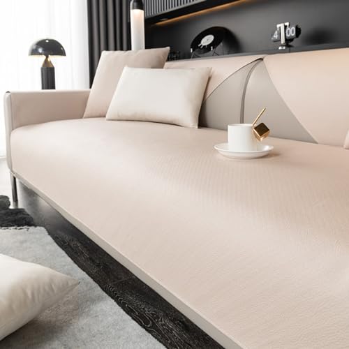ZCXRYFL Sofabezug FüR L/U-Form Ecksofa 1 2 3 4 Sitzer-rutschfest-Sofa üBerwurf Decke Wasserdichter Couch üBerzug FüR Leder/Holz/Stoff Sofa Cat Kratzfeste Sofa Decken, Kunstleder(90X180cm,B) von ZCXRYFL