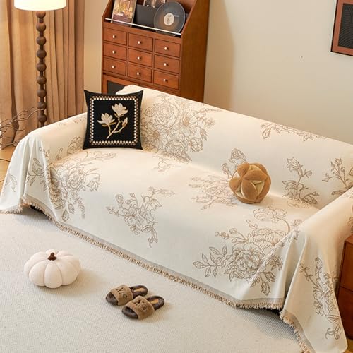 ZCXRYFL Vintage-Stil Couch üBerzug L/U-Form Sofabezug 1 2 3 4 Sitzer Chenille-Sofa üBerwurfdecke Hause Luxus-Couch Chutz Mehrzweck Sofa üBerwurfe Decken FüR Katze Kratzer(180X180cm,Coffee) von ZCXRYFL