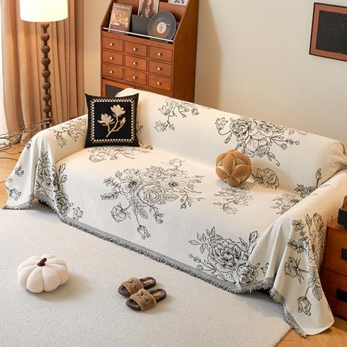 ZCXRYFL Vintage-Stil Couch üBerzug L/U-Form Sofabezug 1 2 3 4 Sitzer Chenille-Sofa üBerwurfdecke Hause Luxus-Couch Chutz Mehrzweck Sofa üBerwurfe Decken FüR Katze Kratzer(180X300cm,A) von ZCXRYFL