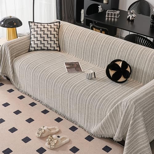 ZCXRYFL Zuhause Sofa üBerwurf Decke L/U-Form Sofabezug 1/2/3/4 Sitzer Chenille Couch üBerzug Sofa Chutz Mehrzweck-Sofa Decke FüR Hund Katze Kratzer, Lavabile, Stile Semplice(180X230cm,Black) von ZCXRYFL