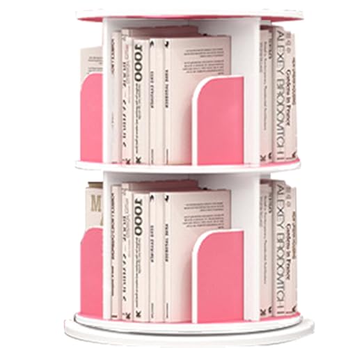 Drehbares Bücherregal Drehbarer Bücherturm für den Hausgebrauch Kinderbuchregal für den Boden Sicher und langlebig Tragfähige Stabilität Geeignet für Wohnzimmer Schlafzimmer Büro (Color : Pink White von ZCY HOME