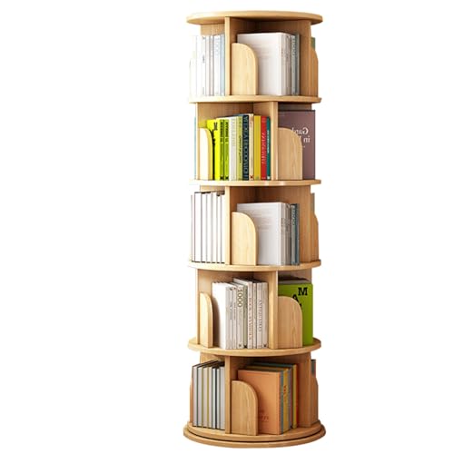 Drehbares Bücherregal Licht Luxus Erwachsene Kinder Regal Home Wohnzimmer Regal Dickes Material Glatte Oberfläche Geeignet für Wohnzimmer Schlafzimmer Büro Klassenzimmer(Wood Colour) von ZCY HOME