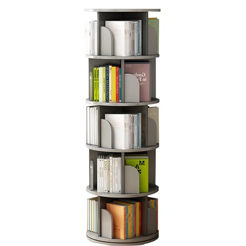 Einfaches drehbares Bücherregal Bodenstehendes Regal Drehbares Regal für Haushaltswaren Geeignet für Schlafzimmer Wohnzimmer Eingangshalle Arbeitszimmer Klassenzimmer Bibliothek etc (Color : Grey, S von ZCY HOME