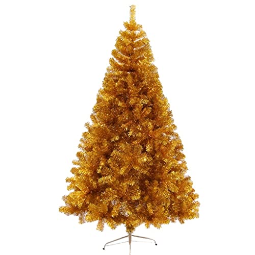 Luxuriöser Goldener Künstlicher Goldener Weihnachtsbaum Verschlüsselter Künstlicher Weihnachtsbaum 120cm/150cm/180cm/210cm/240cm Mit Metallständer (Color : Gold, S : 210cm(82.6inches)) von ZCY HOME