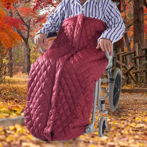 ZCYX Winter Rollstuhl Schlupfsack fur Outdoor | Winddichte Fusssack für Erwachsene Rollstuhl | Rollstuhl Decke beindecke | Universelle Passform für Rollstühle | Polyester und Verdickter Plüsch von ZCYX