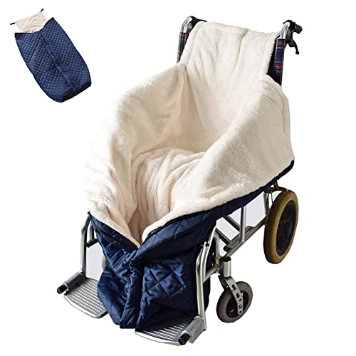 ZCYX Winter Rollstuhl schlupfsack | Winddichte fusssack für Erwachsene Rollstuhl | Rollstuhl schlupfsack Decke beindecke | Universelle Passform für Rollstühle (Blau, 51.9 * 25.6 inch) von ZCYX