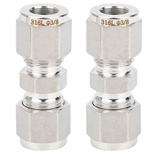 316 Stainless Steel Compression Fitting | Double Ferrule Tube Adapter for Pipe | 1000PSI High Pressure Tolerance | No Welding Required for Liquid/Gas/Oil Systems (F3/8) von ZCZDHNA