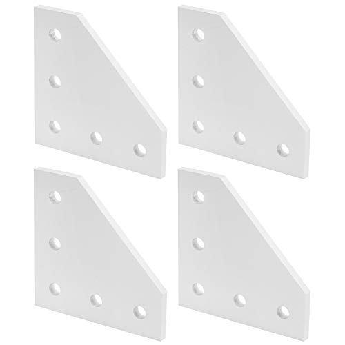 Aluminiumverbindungsplatten 5 - Loch | 2020L / 3030L / 4040L Rechte Winkelklammern | CNC -Router / 3D -Druckerrahmenverstärkung | 4PCS Silber Eckverbinder (2020L model) von ZCZDHNA