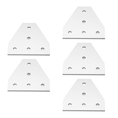 Aluminum Alloy Flat Tie Plate 5PCS | 5 Hole High Strength Bracket | Repair Plate for Furniture/Shelves/Industrial Framing | 6063 Stainless Steel (L Shaped) von ZCZDHNA
