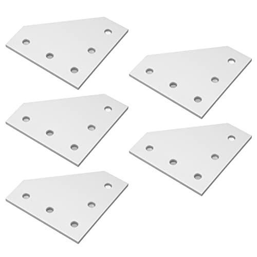 Aluminum Alloy Flat Tie Plate 5PCS | 5 Hole High Strength Bracket | Repair Plate for Furniture/Shelves/Industrial Framing | 6063 Stainless Steel (T Shaped) von ZCZDHNA