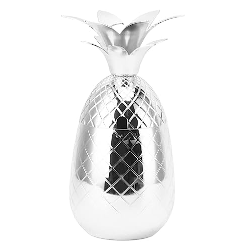 Ananas -Cocktail Shaker 500ml | Edelstahlstangenwerkzeuge mit Sieb | Cocktailmixer für Home Bar/Party/Geschenke | Lecksicher und nicht korrodieren (Silver) von ZCZDHNA