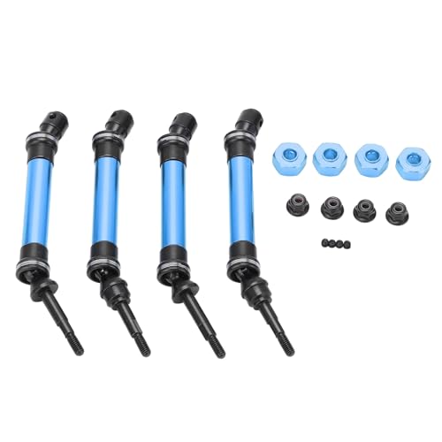 CVD -Stahl -RC -Antriebswelle Hochleistung langlebig vorderen Heck -Laufwerkswellenkit für Schrägstrich 1/10 RC -Auto 4pcs Aluminiumlegierung Stahl 115 mm (Blau) von ZCZDHNA