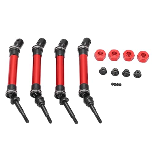 CVD -Stahl -RC -Antriebswelle Hochleistung langlebig vorderen Heck -Laufwerkswellenkit für Schrägstrich 1/10 RC -Auto 4pcs Aluminiumlegierung Stahl 115 mm (Rot) von ZCZDHNA