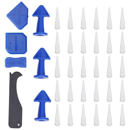 Caulking Tool Kit | 37PCS Silicone Nozzles & Scrapers for Kitchen/Bathroom/Floor Sealing | Non - Stick Caulk Finishing Tools with Protective Coating von ZCZDHNA