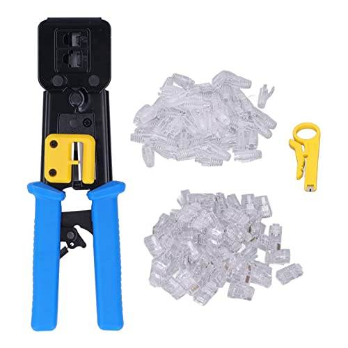 Crimping Tool Kit with 50PCS RJ Connectors | High Carbon Steel Wire Stripper & Cutter | Network Cable Crimper for Ethernet/Phone Lines/Internet Adapters Crimping Tool Kit with 50PCS RJ Connectors | High Carbon Steel Wire Stripper & Cutter | Network Cable Crimper for Ethernet/Phone Lines/Internet Adapters von ZCZDHNA