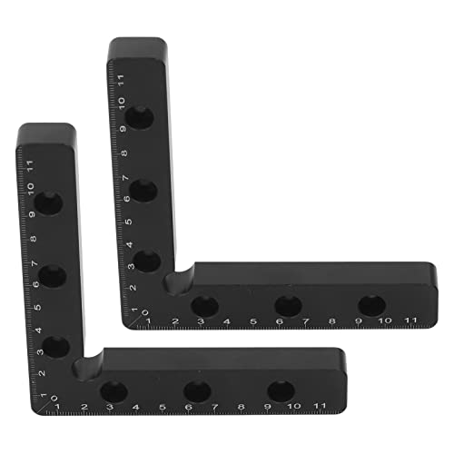 Holzbearbeitungsquadrate 2pcs | 120 mm 90 Grad Winkelklemme mit metrischer Skala | Aluminiumlegierung Eckklemmen für Schränke/Schubladen/Möbel von ZCZDHNA