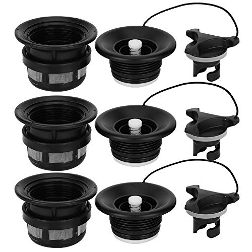 Inflatable Valve 3Pcs with Screen - PVC Sturdy Valve for Boat/Kayak/Tent | Non - Corrosive & Easy Install | 2 Color Options (Black) von ZCZDHNA