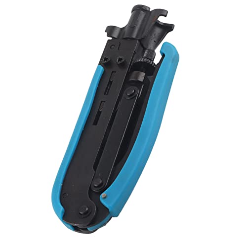 Koaxialkabel Crimper Tool | Einstellbare Kompressionszange für RG59 / RG6 / RG11 | Tragbarer F -Anschluss Crimper mit bequemem Griff | Stahl- und PP -Material, leichtes Gewicht von ZCZDHNA