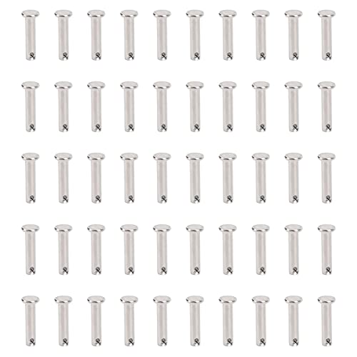 M6x25mm Clevis Pins 304 Edelstahl | 50Pcs Linear Motion Pins mit flachem Kopf | Entgratet und nicht ätzend für Maschinen/Automobil/Industrie von ZCZDHNA